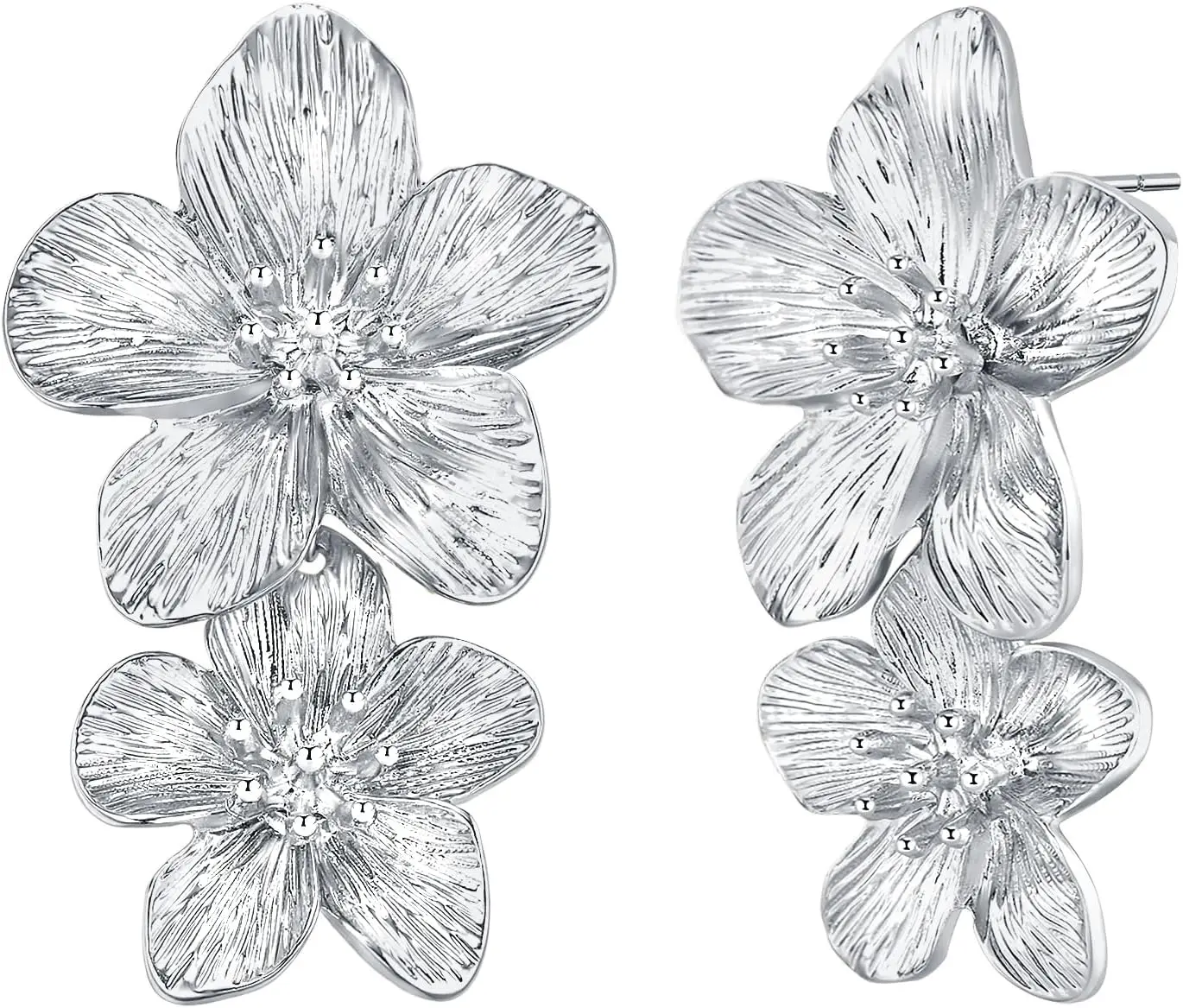 

Large Chunky Flower Drop Earrings Handmade Summer Beach Wedding Gift 18K Gold Plated Nickle Free