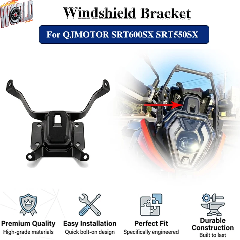 

SRT600SX Windshield Bracket For QJMOTOR SRT600 SRT550SX 2025 2026 Windshield Stand Holder Front installation Wind Stop Bracket
