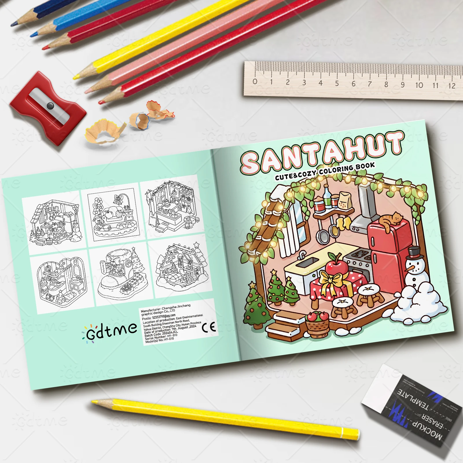 كوخ عيد الميلاد مريح وسهل كتاب التلوين هدية مونتيسوري التعليمية الكتابة على الجدران اللوحة كتاب الرسم ألعاب اللعب هدية عيد الميلاد #2