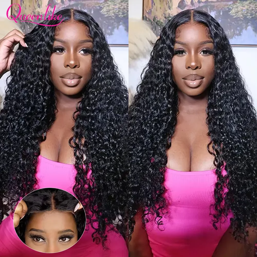 6x4 Water Wave Glueless Wig Human Hair Ready to Wear and Go Glueless Wigs for Women 26 28 30inch Pre Cut 4x6 Curly Wig Brazilian