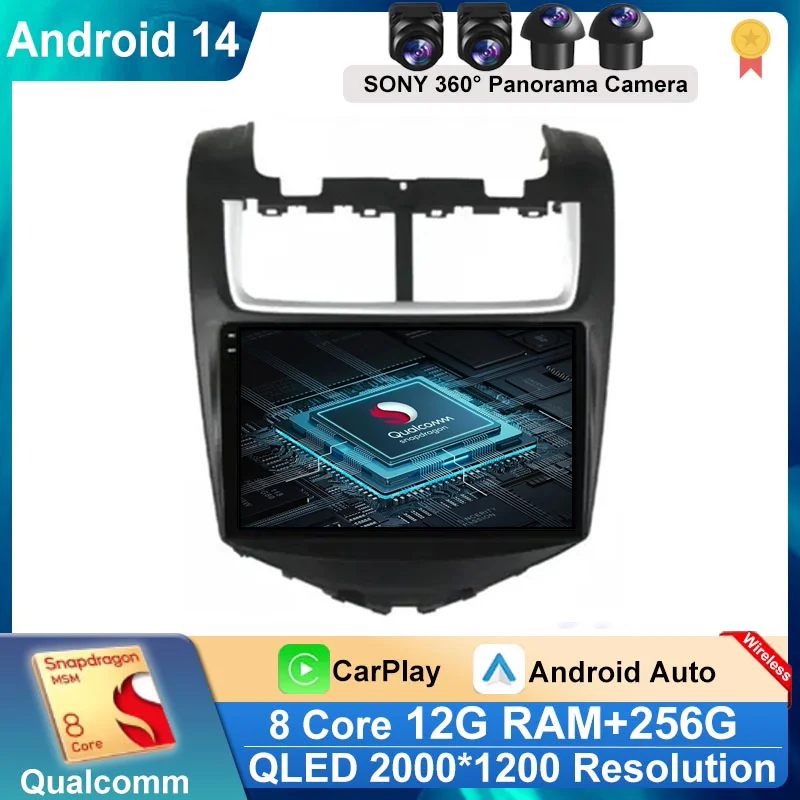 

Android 14 Carplay Auto Car Radio For Chevy Chevrolet AVEO 2014 2015 2016 2017 Multimedia Player Navigation GPS Stereo WIFI+4G