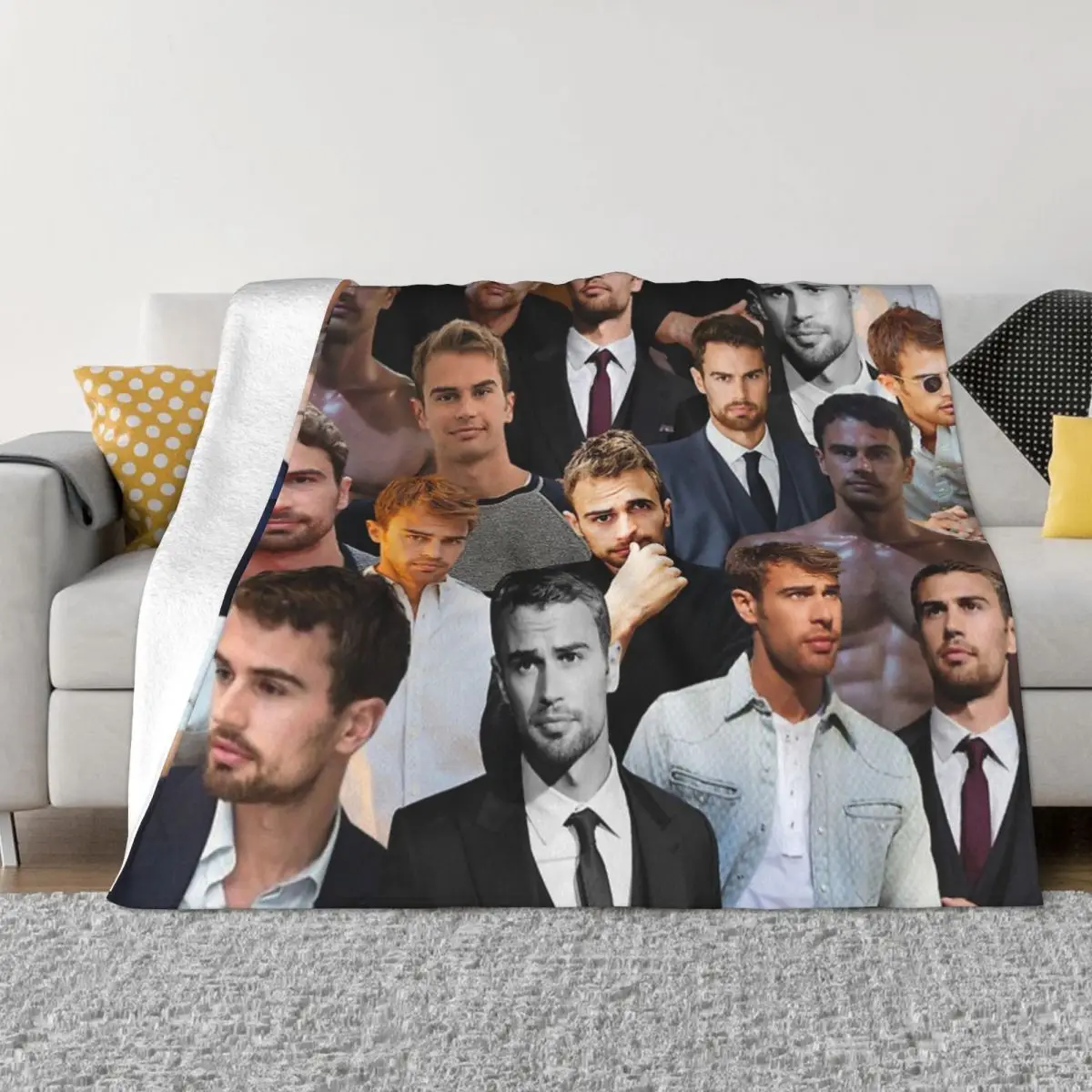 Theo James Photo Collage An Ultra-Soft Micro Fleece Blanket