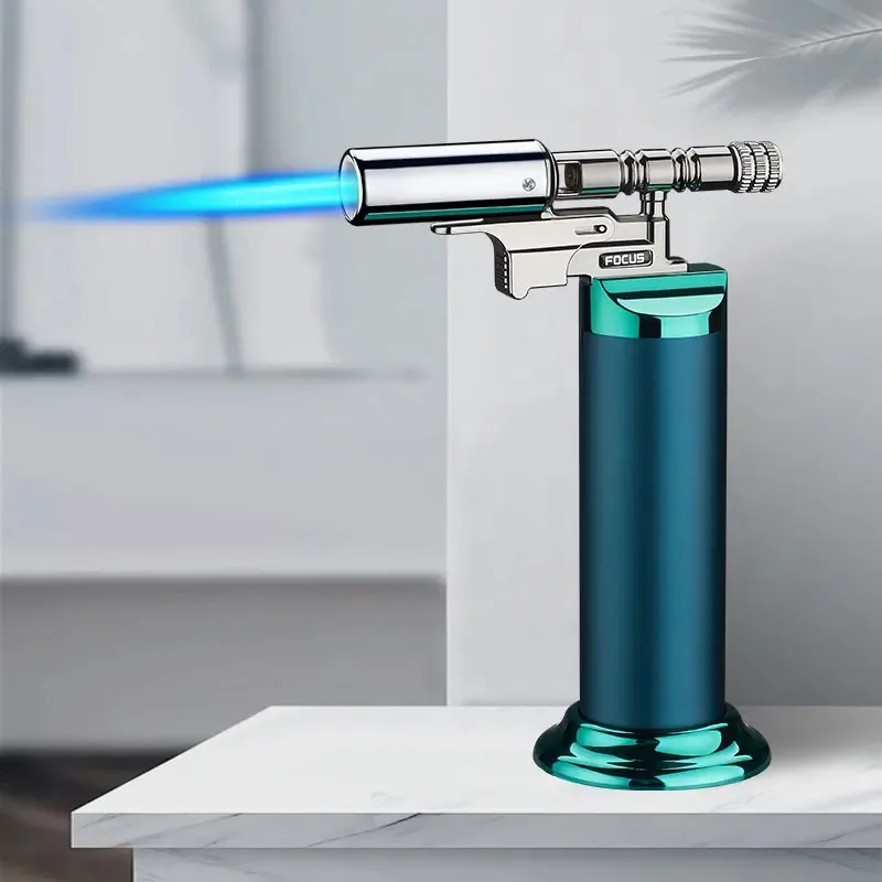 

Inflatable Spray Gun Lighter 360° Inverted Use Adjustable Strong Blue Flame – Versatile Outdoor Home Tool