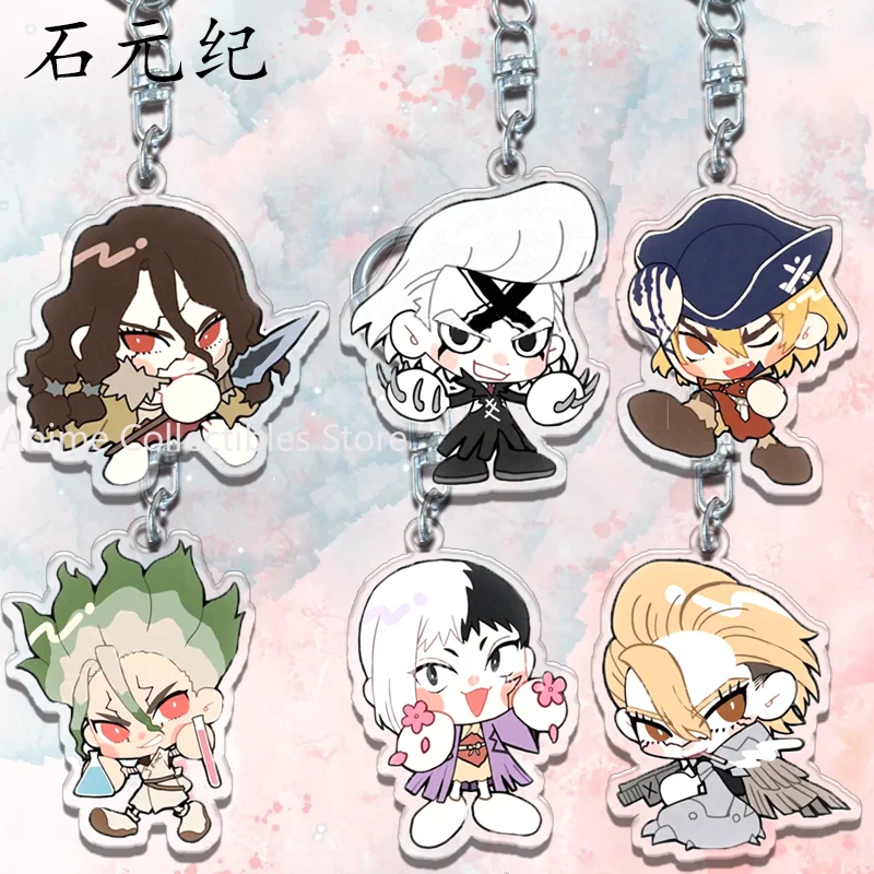 

Dr.STONE Ishigami Senkuu Cosplay Anime Keychain Key Ring Schoolbag Pendant Decoration Jewelry Birthday Gifts