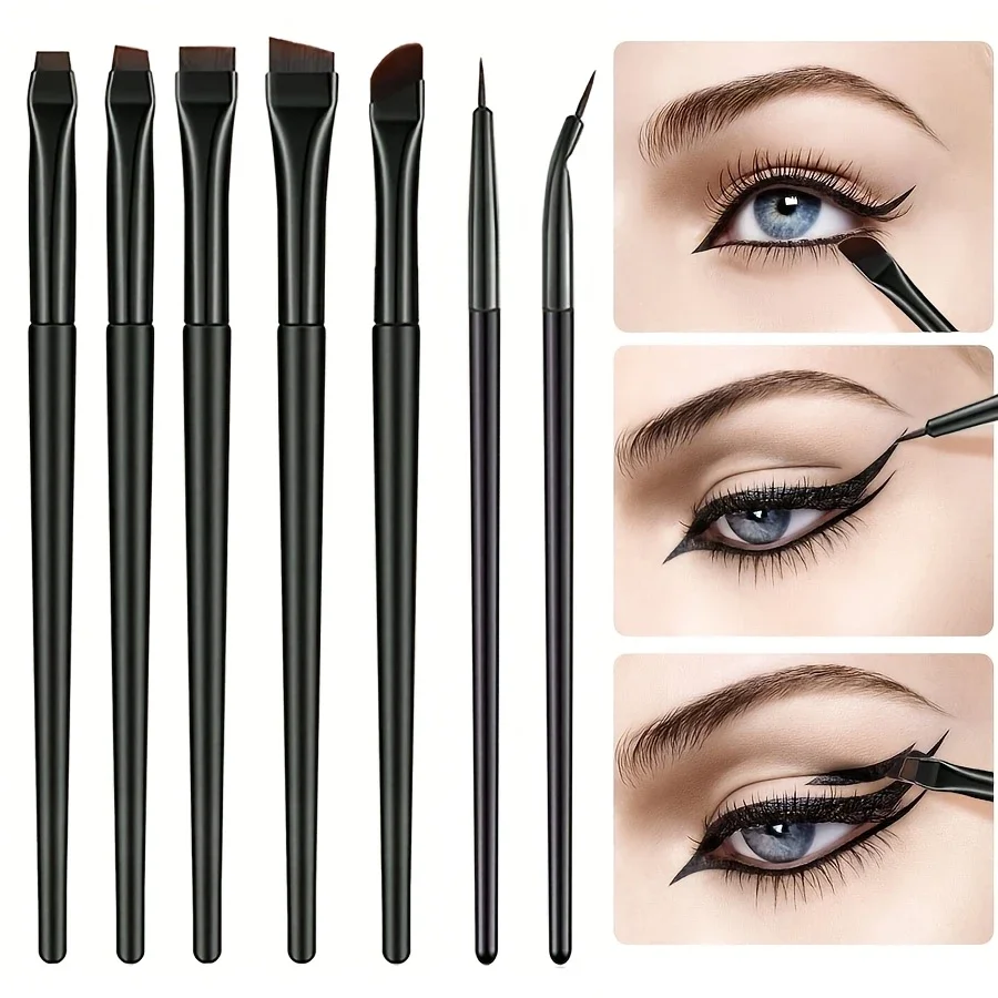 7-Piece New Combination Set Eye Makeup Brush Set, Including Eyebrows, Eyeliner, Flat Brush Anti Allergy Nylon Brush