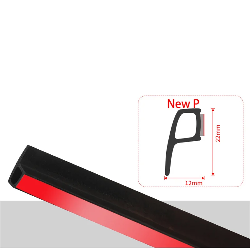 P Type Car Door Seal Strip Weatherstrip Anti-dust Rubber Door Seals Noise Insulation Car Door Sealing Strip