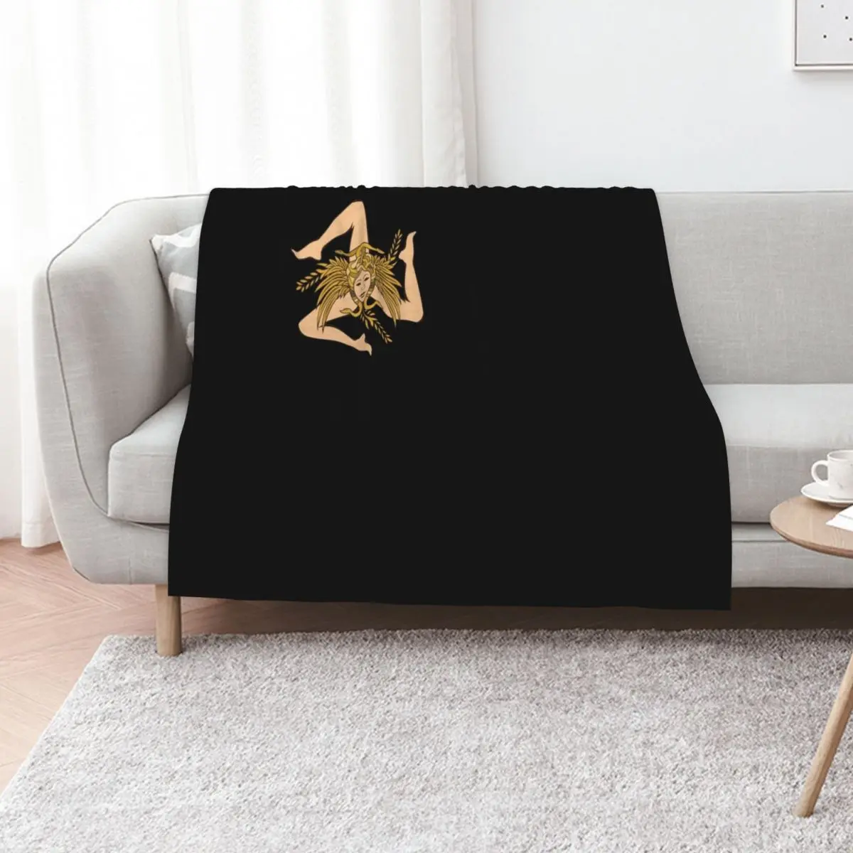 Sicily Trinacria Throw Blanket Winter beds Picnic Sofa Throw Luxury Designer Personalized Gift Thermals For Travel Blankets