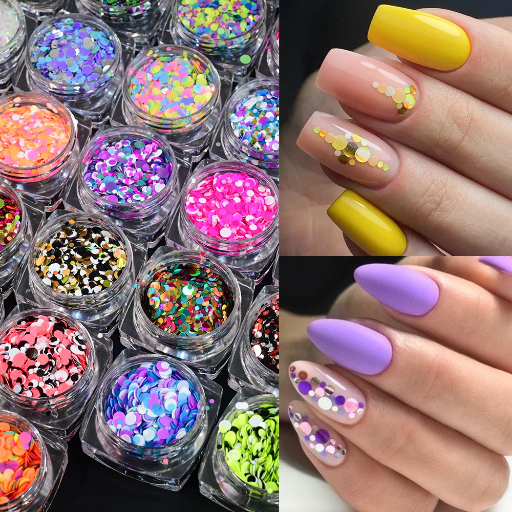 5/12 Potten Holografische Vlokken Nail Art Glitter Pailletten Ultradunne Iriserende Paillette Sparkly Ronde Hexagon Nagels Confetti Vlokken