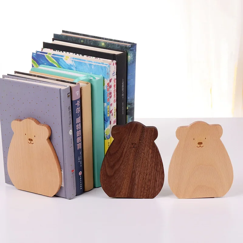 Imagem -04 - Walnut Madeira L-shaped Bookends Organizador Desk Titular do Livro Papelaria Escolar Acessórios de Escritório Natureza Madeira Desktop 1pc