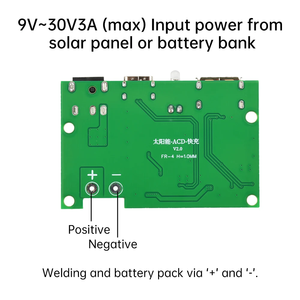 Solar Controller Solar Panel Voltage Stabilizer Inverter QC2.0 3.0 PD2.0 3.0 Quick Charge and DC Output for DIY Charger