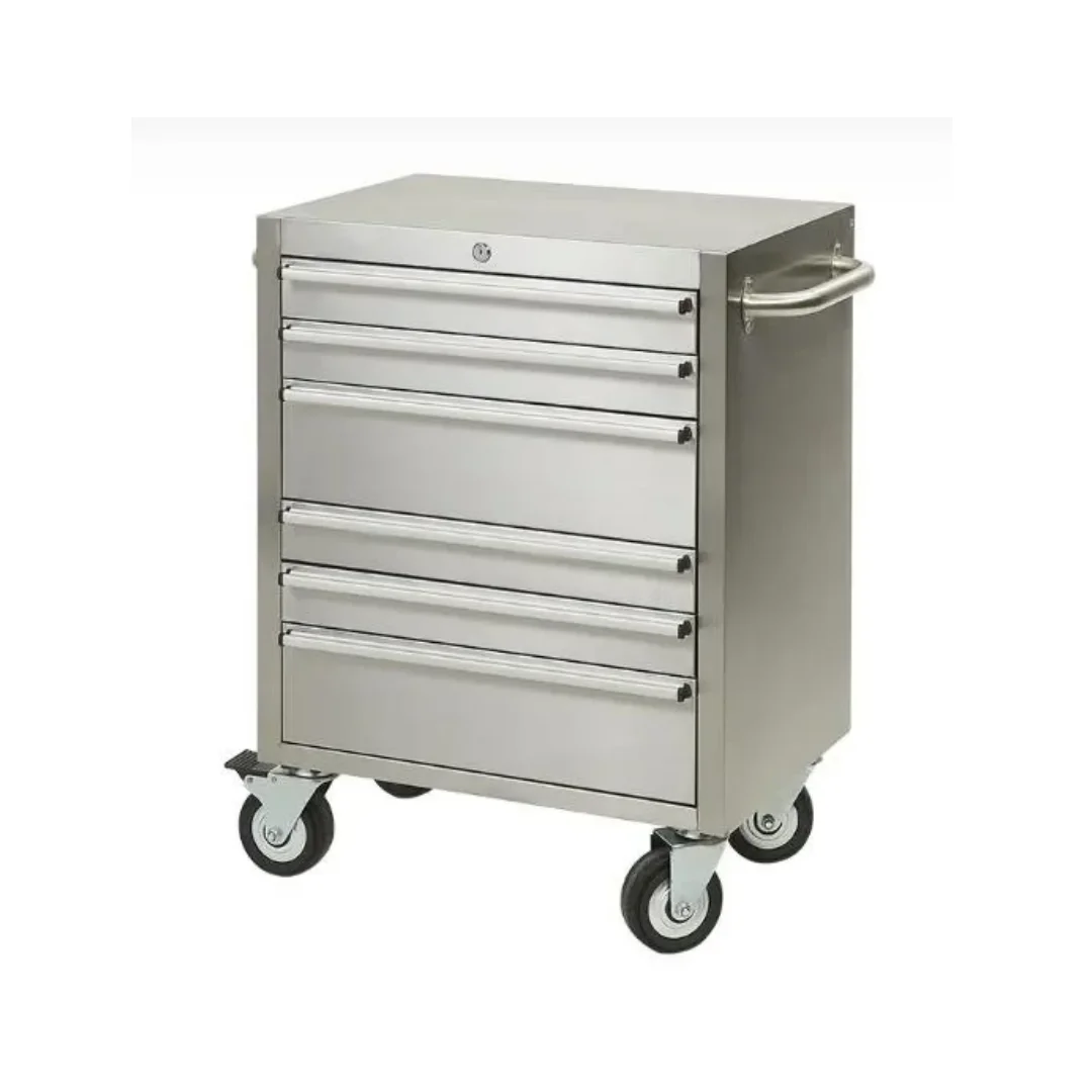 Durable Stainless Steel Rolling Tool Cabinet with 6 Drawers