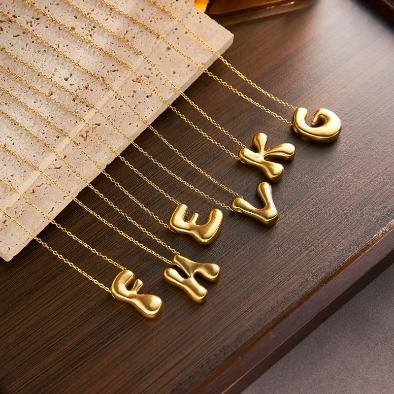 

Ожерелье с буквами и буквами для женщин, позолоченное 18 К, персонализированное очарование, подвески с алфавитом A-Z, ожерелье, ювелирные изделия, подарки