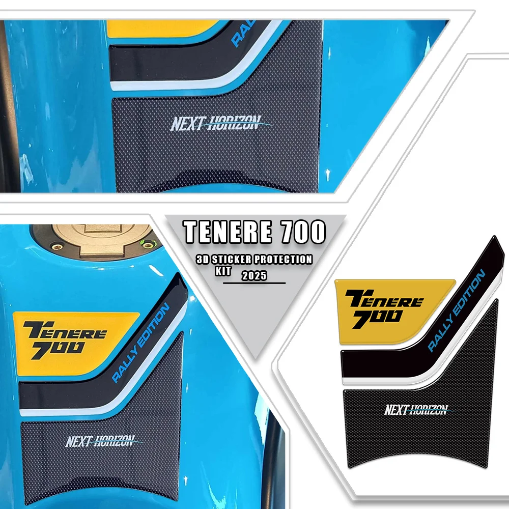 

For Tenere 700 2025 T700 Rally Fuel Tank Pad Motorcycle Accessories 3D Resin Stickers Tank Protector