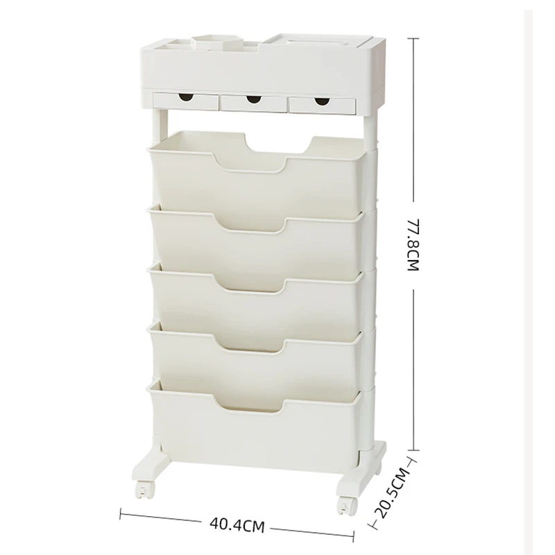 SDLP Movable Book Rack Large Capacity Bookshelf Storage Shelve Book Organizer File Bookcase With Drawer Student Office