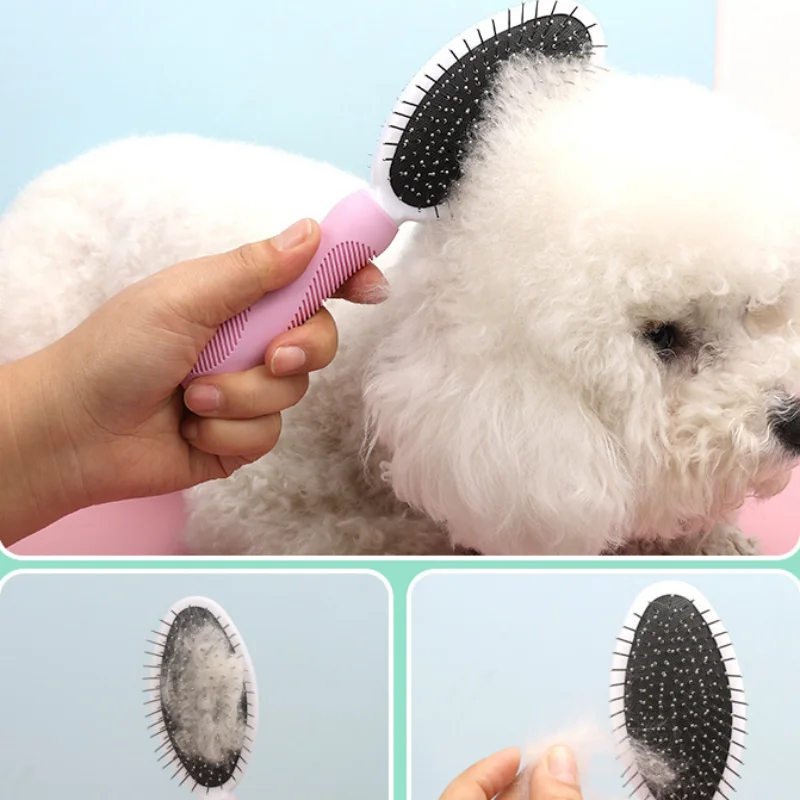 Cepillo de Masaje para perros y gatos, peine de doble cara para quitar el pelo de mascotas, productos para mascotas