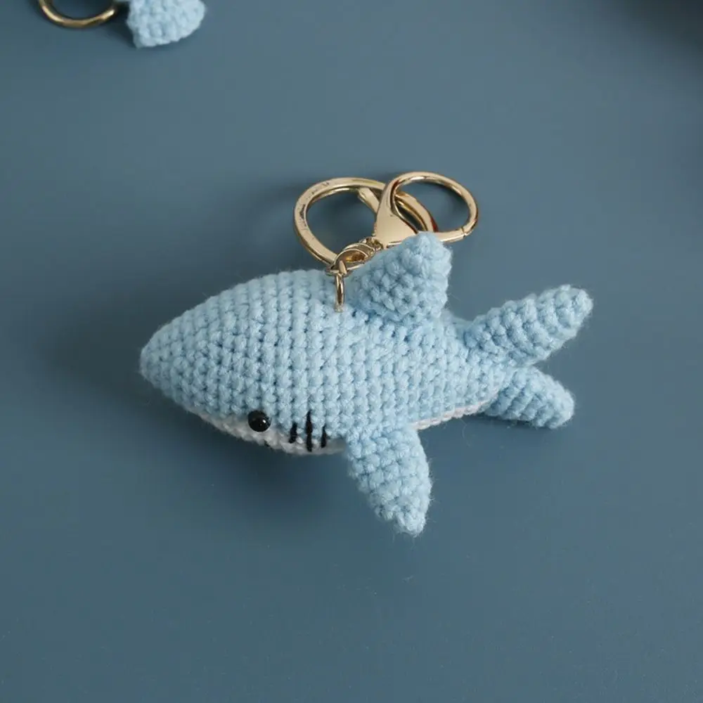 Jewelry Gift Ocean Series Crochet Keychain Handmaking Animal Doll Knitted Keyrings Jellyfish Dolphin Crochet Shark Doll Backpack