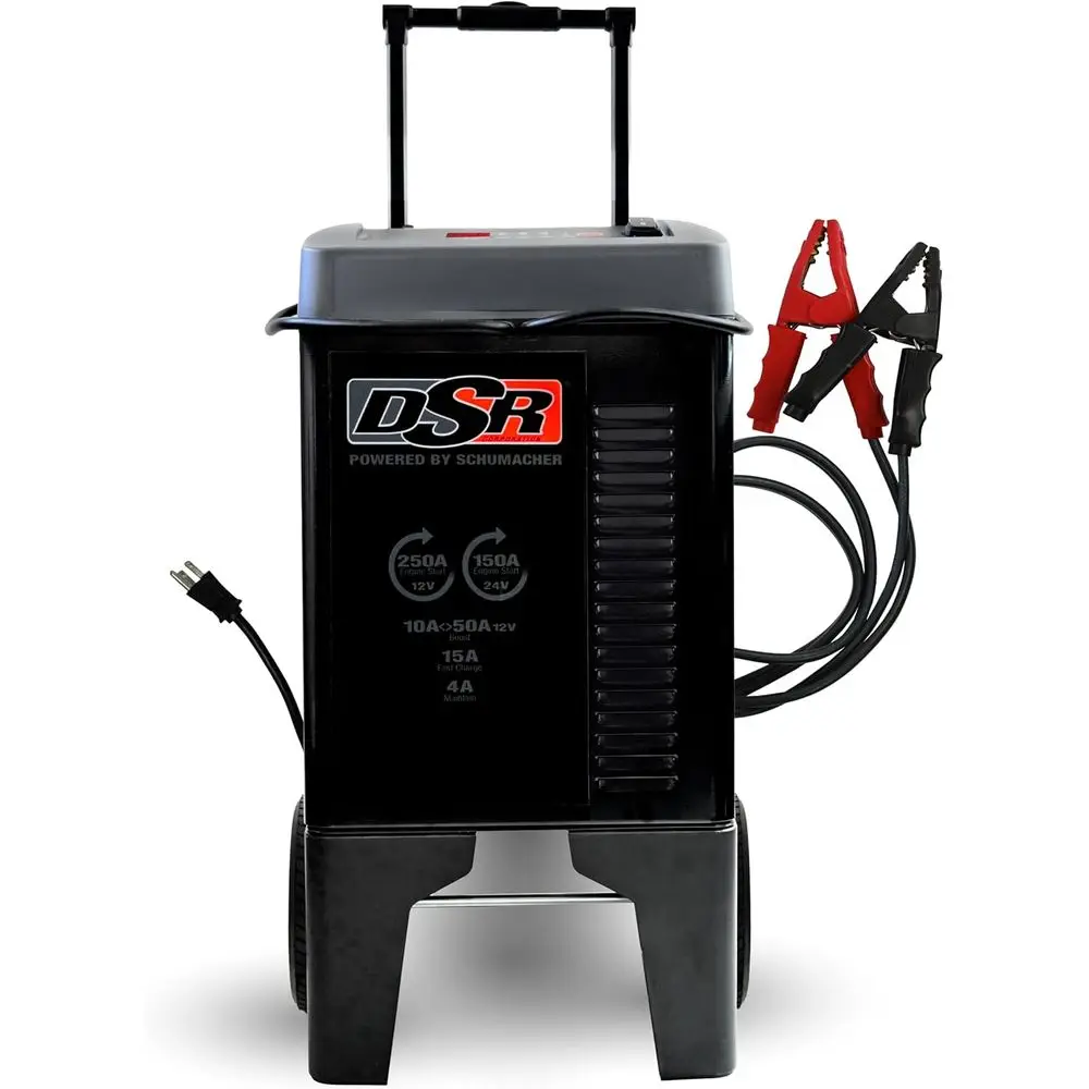 

Зарядное устройство и стартер двигателя 12 В / 24 В — сверхмощное колесное зарядное устройство — 250 пиковых ампер — для автомобилей, тракторов, лодок и мо