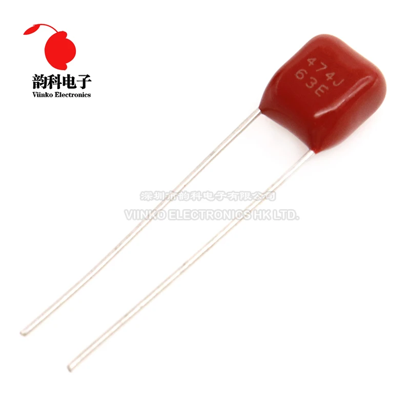 10pcs Metallized Polypropylene Film Capacitor 63V 105 474 5MM 1UF 0.47UF 105J 474J 470NF CBB Capacitors