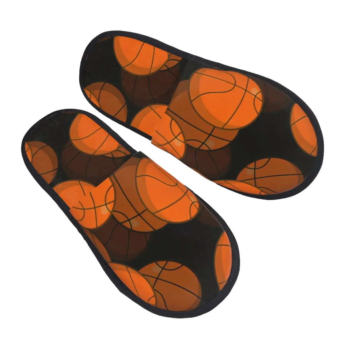 شبشب شتوي للنساء والرجال، شباشب دافئة منفوشة، تصميم كرة السلة، أحذية شباشب منزلية