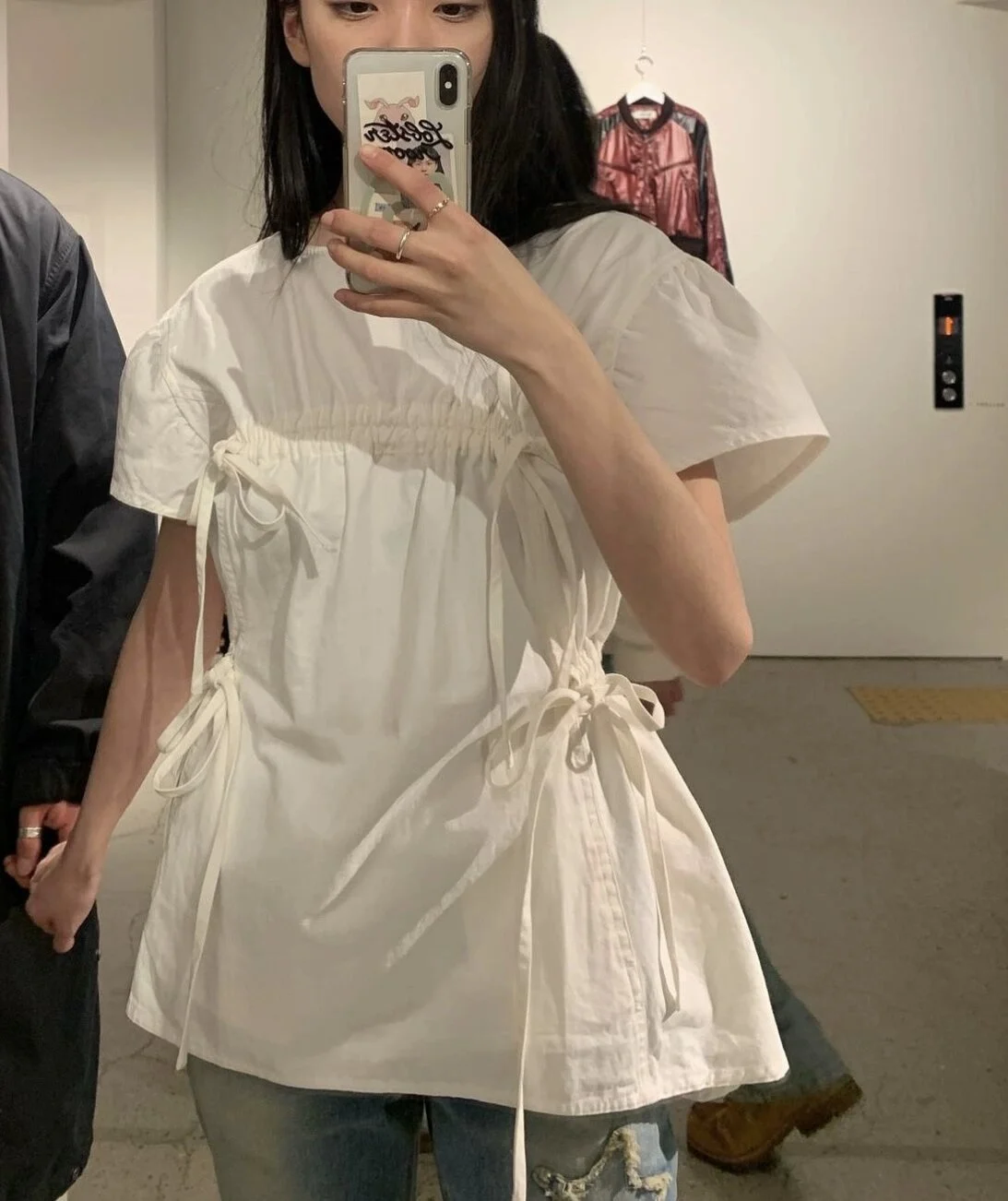 

Exclusive ort Sve Dstring Personali Design Asymmetrical Waist-Cinching Doll irt for Young Women Commute Sle
