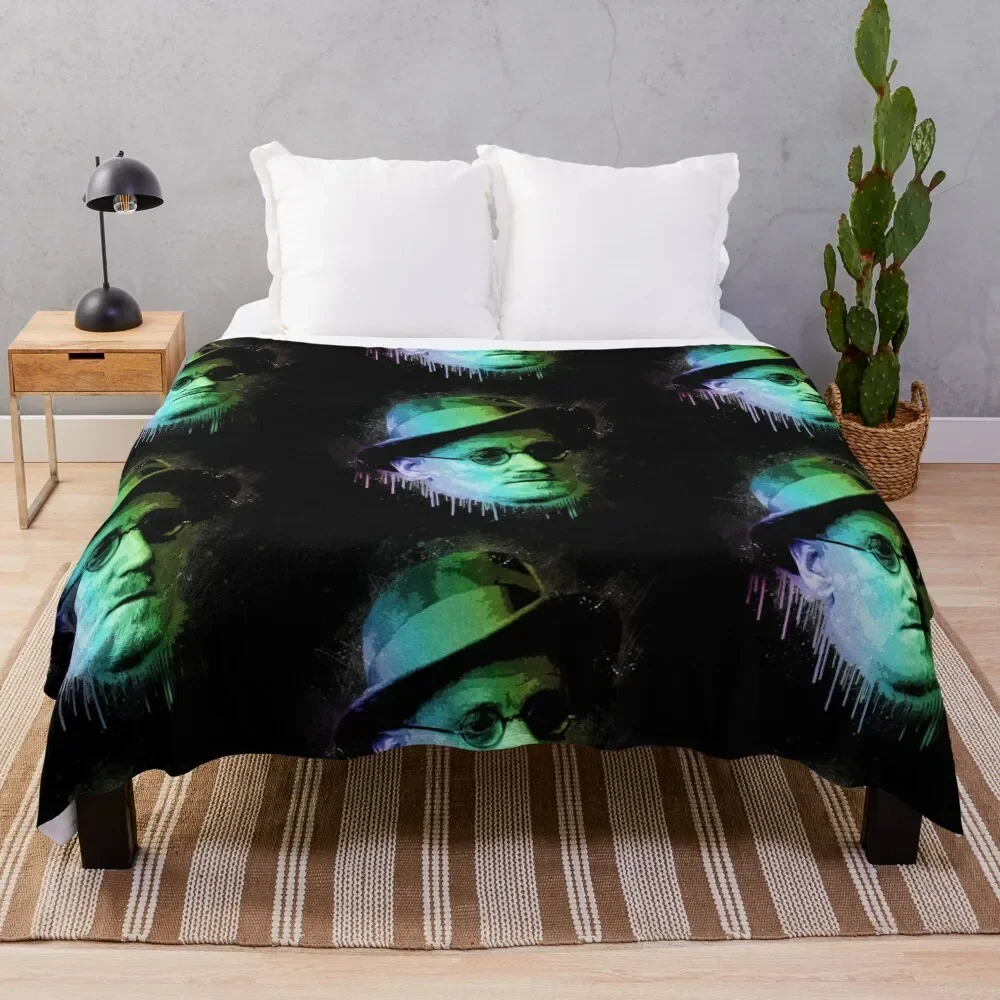 

James Joyce Urban Grunge Painting Rainbow Spectrum Throw Blanket Cozy Microfiber Throw Blanket for Home Bedroom