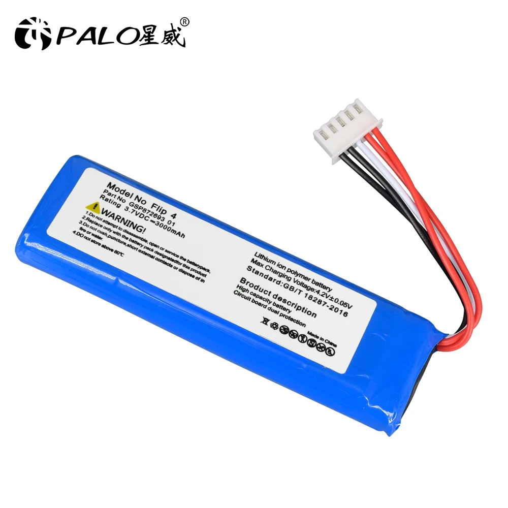3.7V 3000mAh/11.1Wh Battery GSP872693 01 Rechargeable Battery Pack for JBL Speaker Flip 4, Flip 4 Special Edition