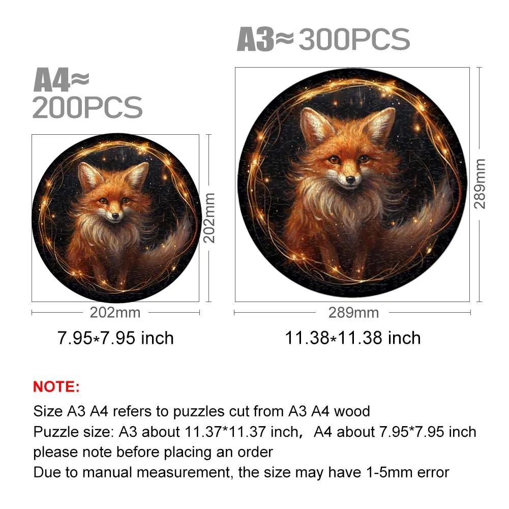 300pcs Jigsaw Puzzle Honey Wolf Tiger Animals DIY Wooden Animal Puzzles For Adults Child Decompression Interactive Toys
