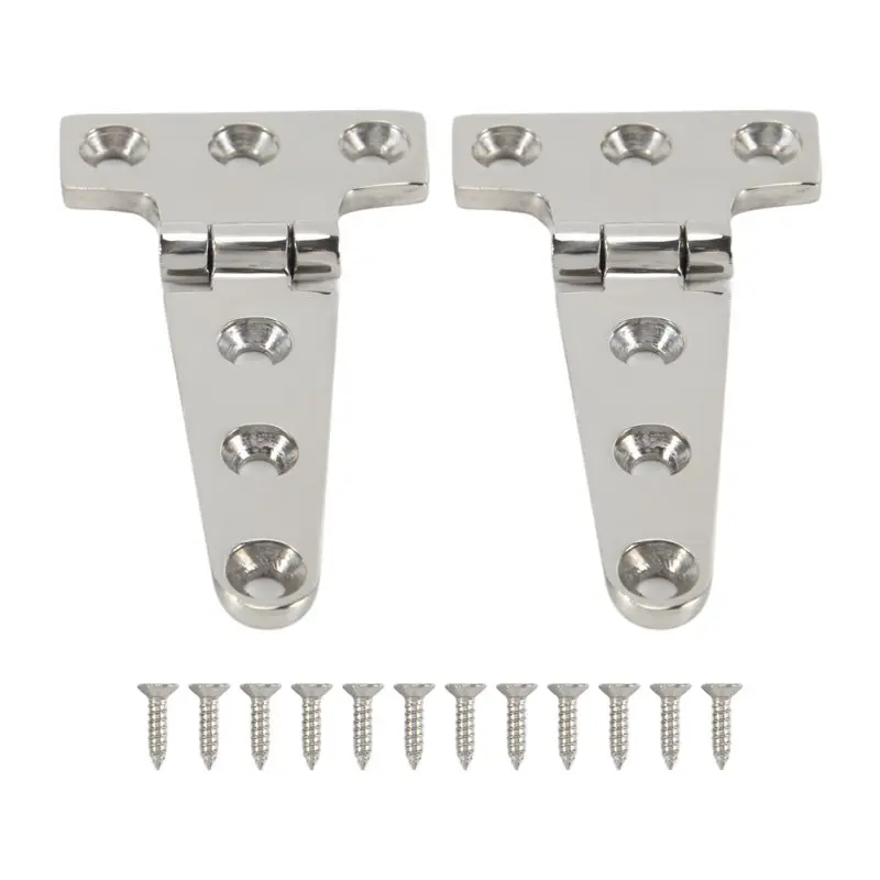 Marine Grade T Hinges, Boat Hinges, No Noise, Heavy Duty 316 Stainless Steel With Screws (2 PCS)