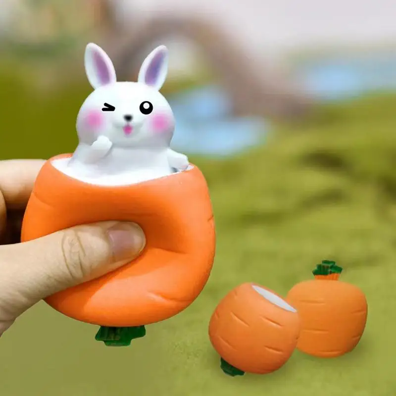 Carrot Rabbit Cup Squeeze Toys Cute Cartoon Stress Relief Toys Children Kids Antistress Sensory Fidget Toy Decompression Gift