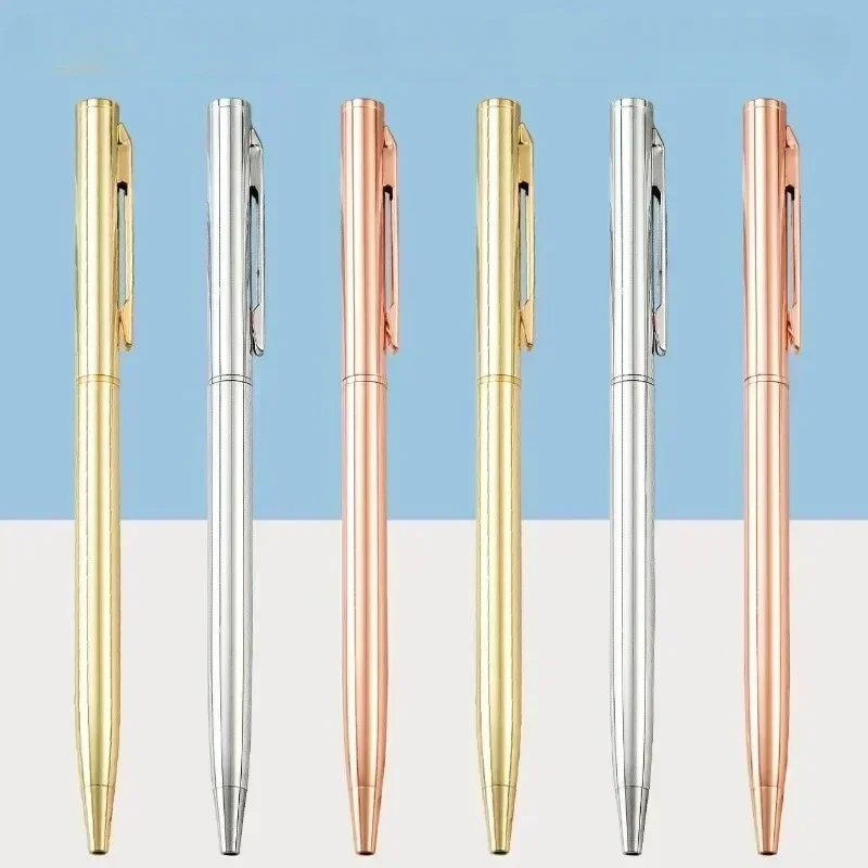 1PC Portable Mini Waterborne Metal Ballpoint Pen Multicolor Refill Signature Pencil Stationery Writing Tool Office School Supply