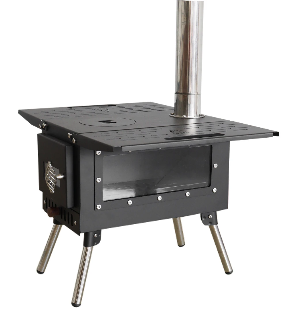 Portable Collapsible Charcoal Wood Burner Outdoor Camping Cookware Accessories Tent Stove Stainless Steel Burner Durable