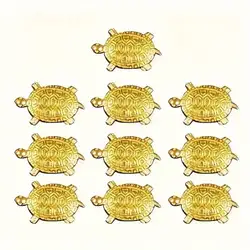 1/10/30/50/100pcs, Feng Shui Golden Money Turtle Figurines, Lucky Tortoise Collectible Ornaments, Metal Statue, Wealth & Fortune