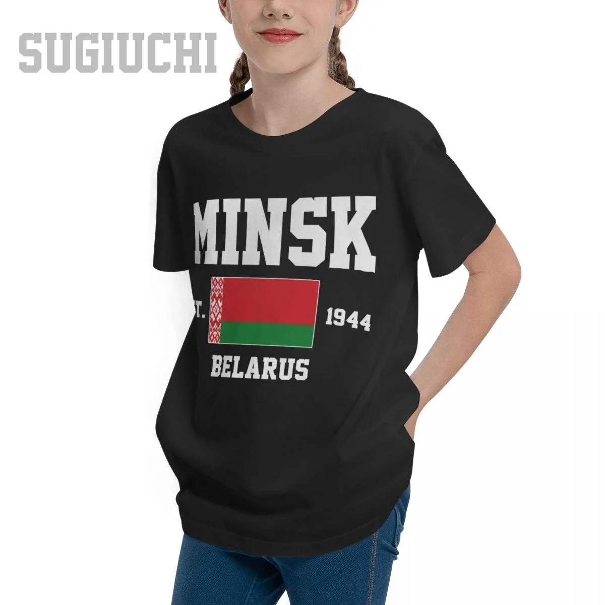 Unisex Youth Boy/Girl Belarus EST.1944 Minsk Capital T-shirt Kids tshirt tee 100% Cotton T Shirt o-neck short sleeve Children