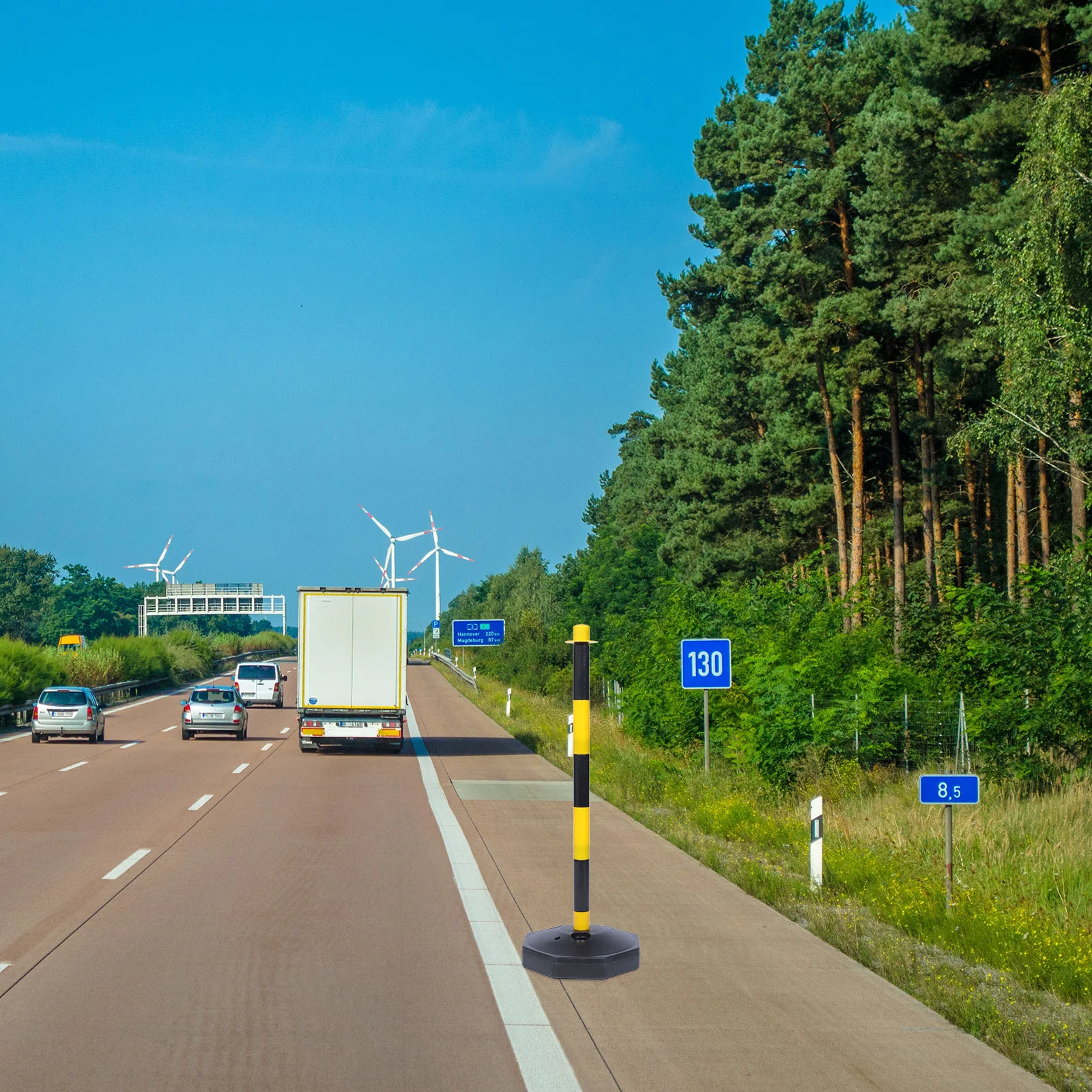 Isolatie Bolder Verkeer Afbakening Palen Wegbarrière Post met Basis Anti-collision Waarschuwingsstapel Parkeerplaats Autopijler