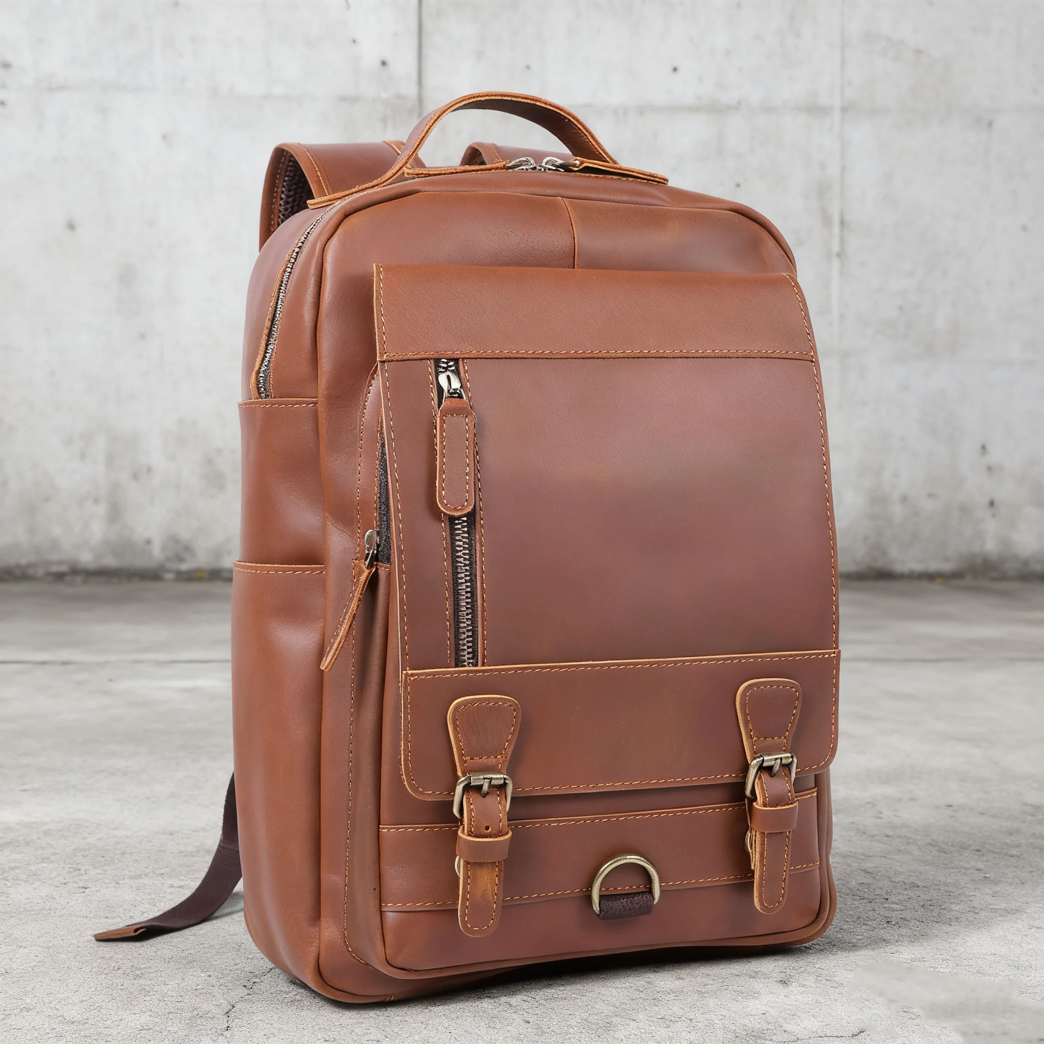 S.WORKER Vintage Echtleder Herrenrucksack Laptop-Tasche Casual Crazy-Horse Leder Schultasche Outdoor-Taschen – Detail 22