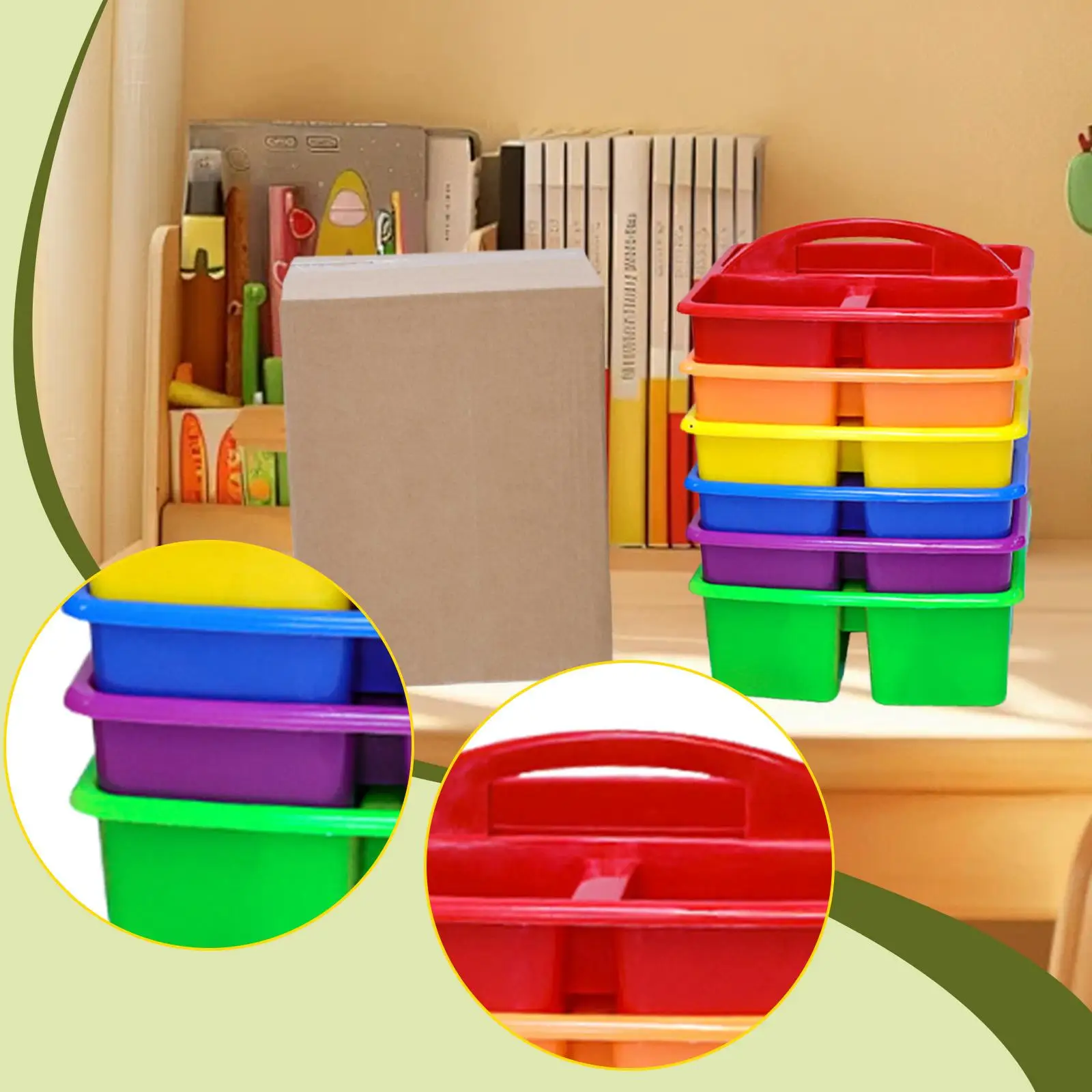 6 Pieces Classroom Storage Boxes Storage Bins Portable Toiletries Organizer for