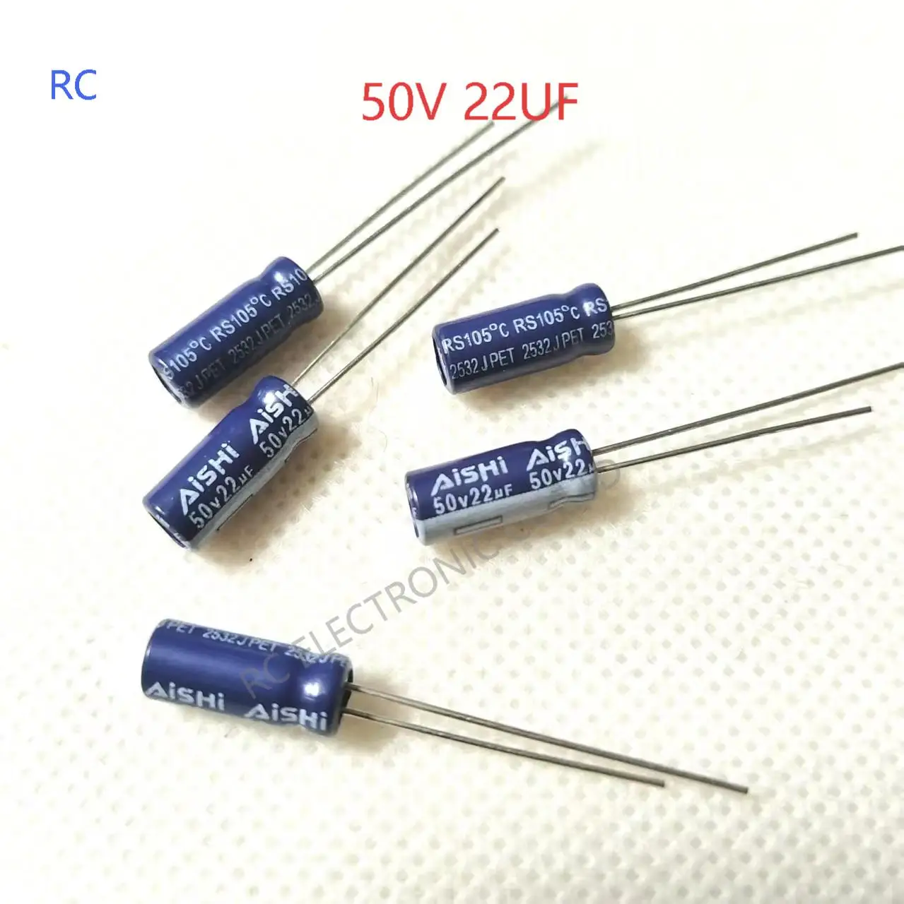 

20pcs 50v 22uf Electrolytic Capacitor Aishi High-Frequency Low Resistance Aluminum Capacitor 22UF50V 5x12MM High Quality