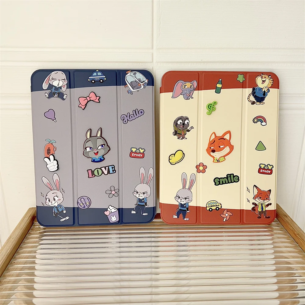 

Zootopia Cartoon Case For iPad Pro 2024 2025 iPad 10th 11th 13 inch Air 7 6 10.5 iPad 5 6 9.7 mini 5 6 7 Cute Case With Pen Hold
