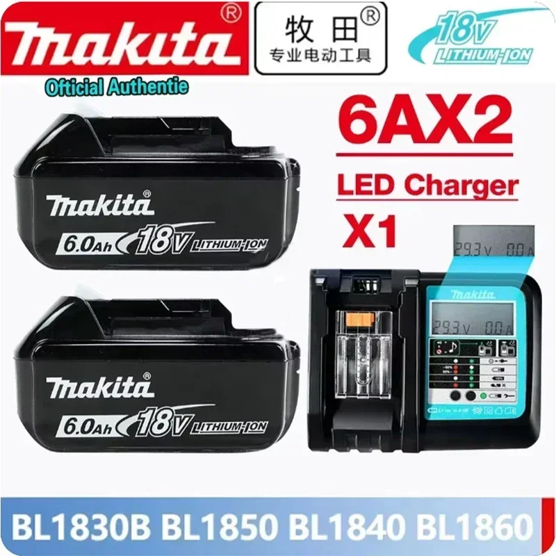 

Genuine Makita 18v Battery With Charger Rechargeable Lithium Ion for BL1850 BL1880 BL1860B LXT400 Power Tool Makita 18 v Battery