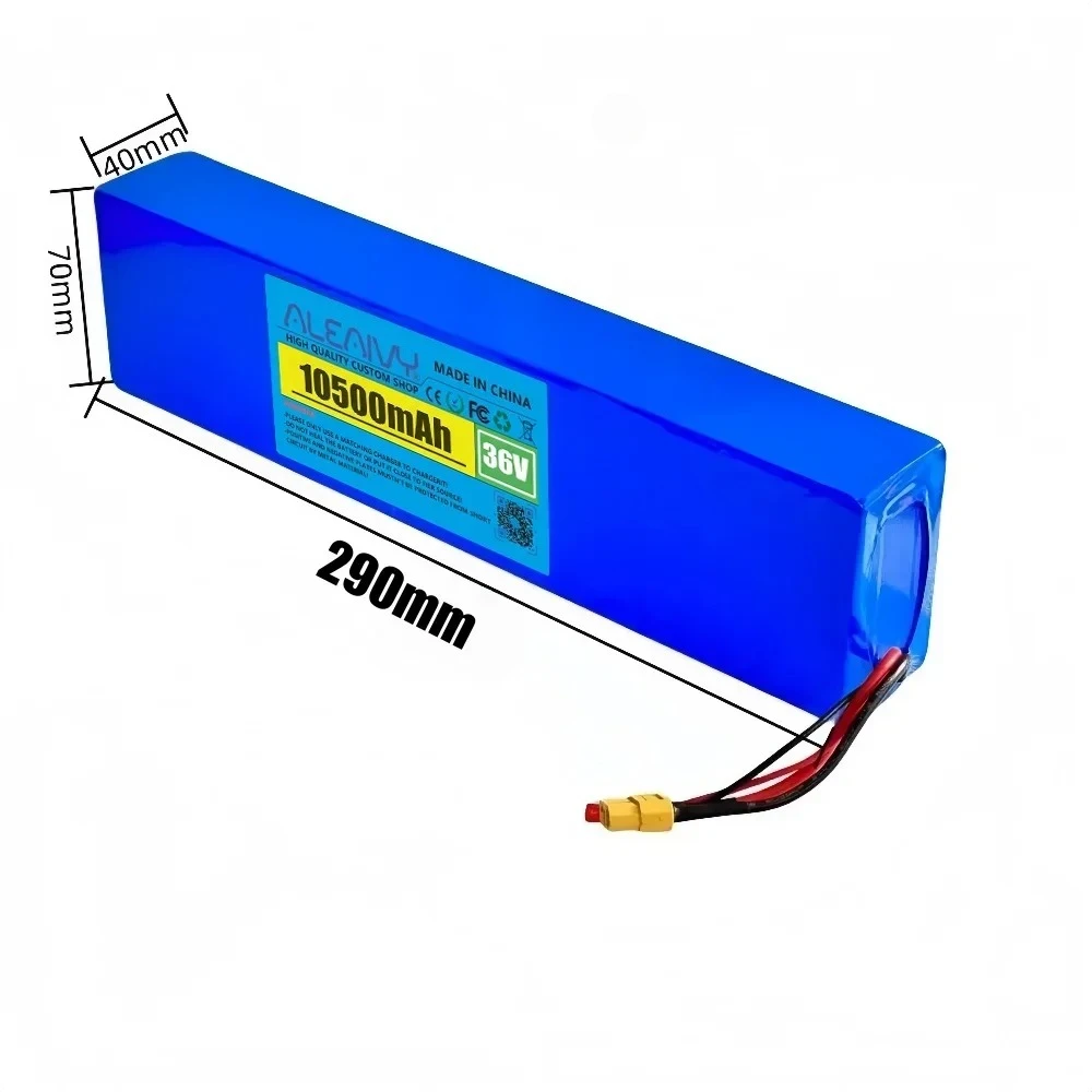 36V 10500mAh Rechargeable Lithium Battery Pack 18650 10S3P 500W Power Modified 36V Electric Scooter Battery with BMS.