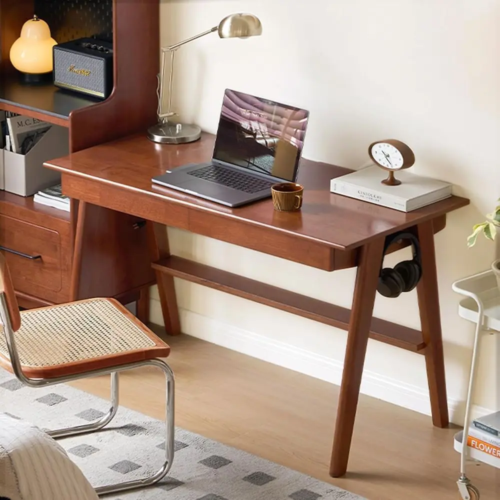 

39, современный письменный стол из каучукового дерева широкого века для дома или офиса