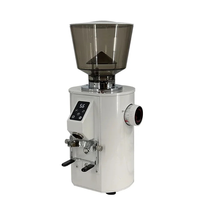 K-64S Electric Coffee Grinder Commercial 64mm Flat Burr Coffee Grinder 500g Hopper Anti-Static for Café Coffee Mill