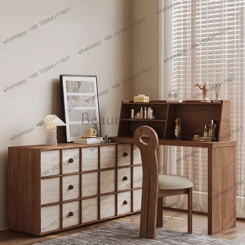 zj.European Stool Vanity Table Makeup Chair Desk Bedside Drawers Organizer Dressing Table Corner Wood Vestidores Home Furniture