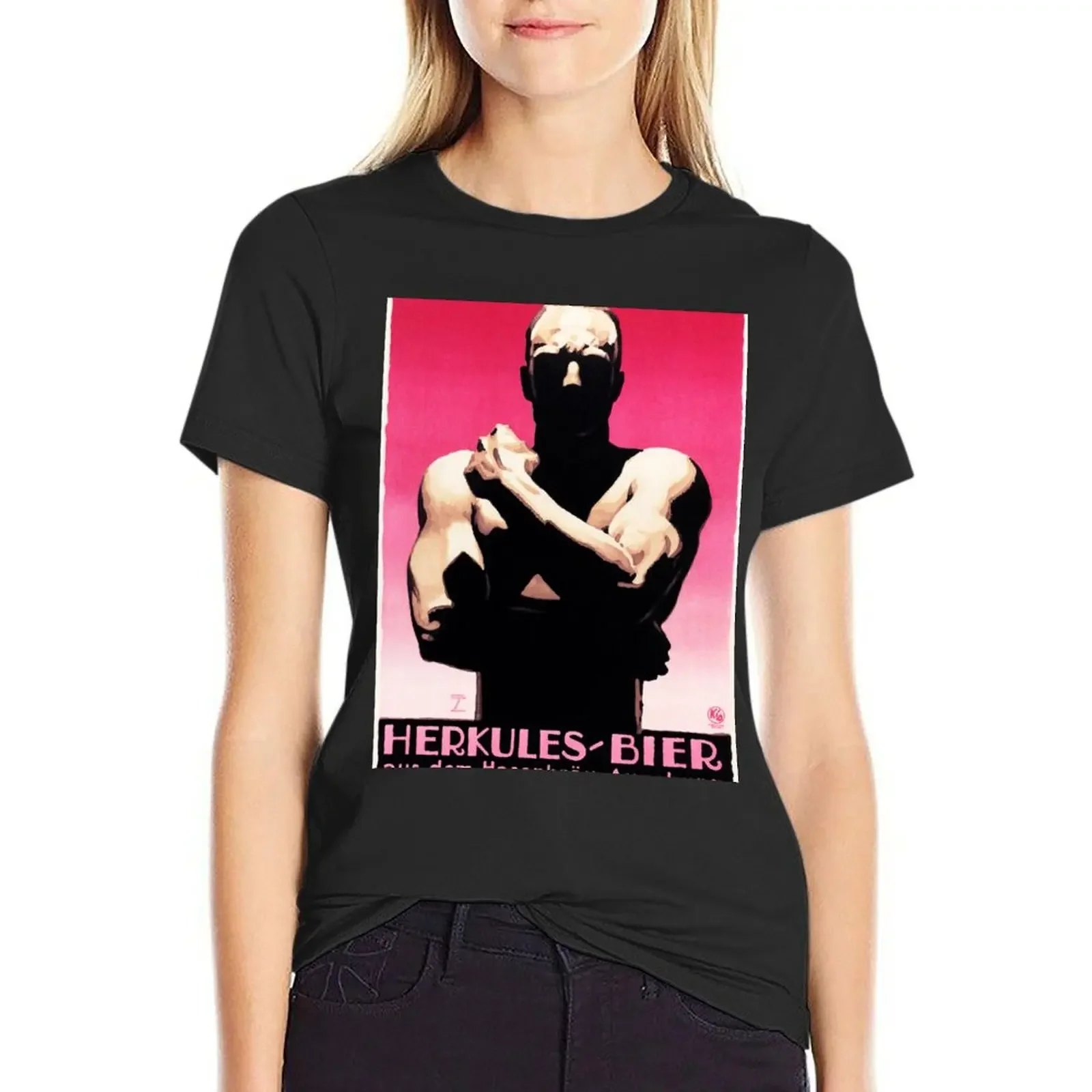 

HERKULES BIER by Ludwig Hohlwein Vintage Art Deco German Beer Advertisement T-Shirt anime summer blouses woman 2025