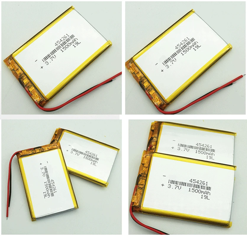 4x 454261 1500mah 3.7V Lithium Polymer Battery For Bluetooth Earphone Electronic Toy LED Light Rechargeable Li-polymer Batteries