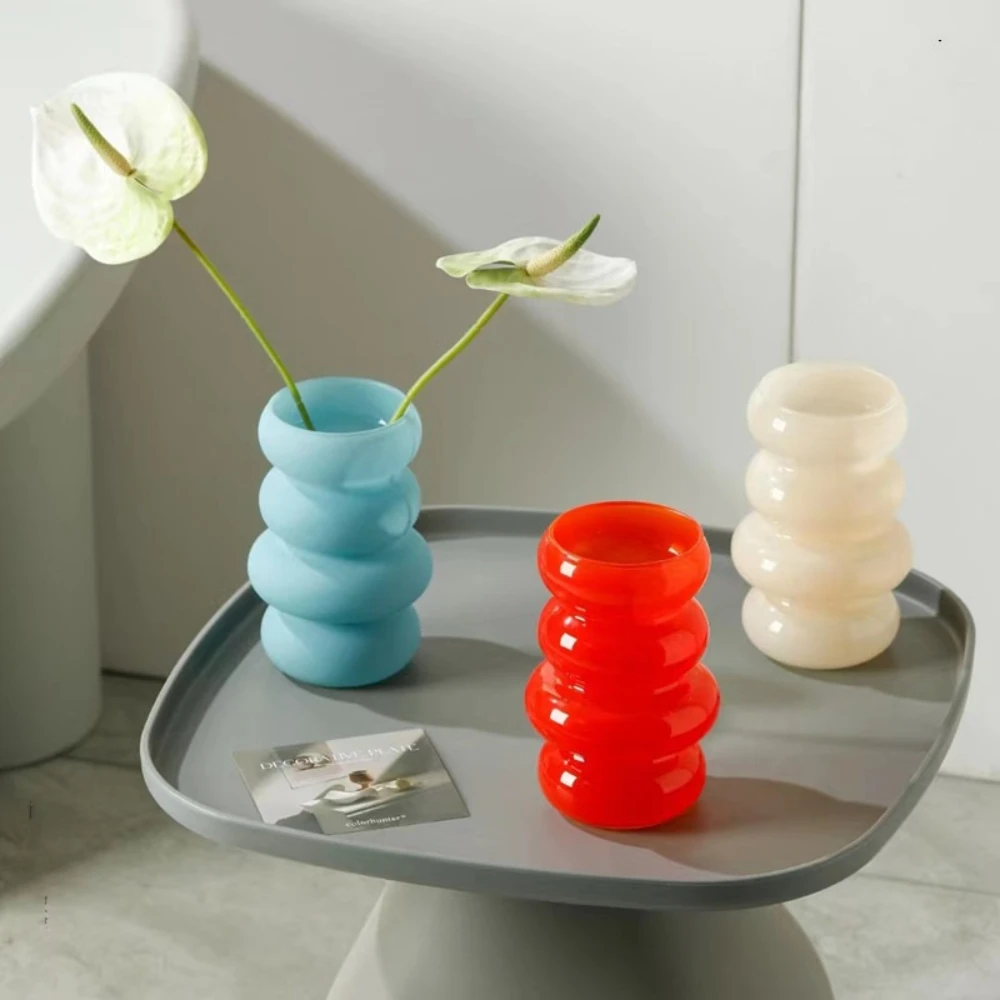 Minimalist Glass Vase Light Luxury Floral Arrangement Creative Ornament Nordic Home Decor Wedding Decoration Flower Pot Gift