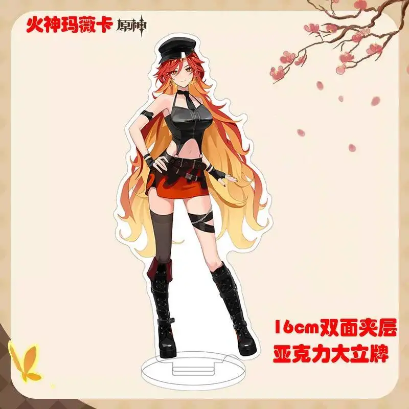 

Anime GAME Genshin Impact Mavuika Anime Figure Acrylic Stand Model Plate Desk Decor Standing Sign Desktop Fans Brooch Badge For