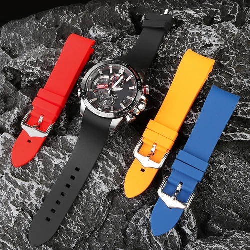 Imagen 2 del producto Correa de reloj de goma suave 18mm 19mm 20mm 21mm 22mm 23mm 24mm para Rolex para Water Ghost Band pulsera de silicona con extremo curvado para Seiko