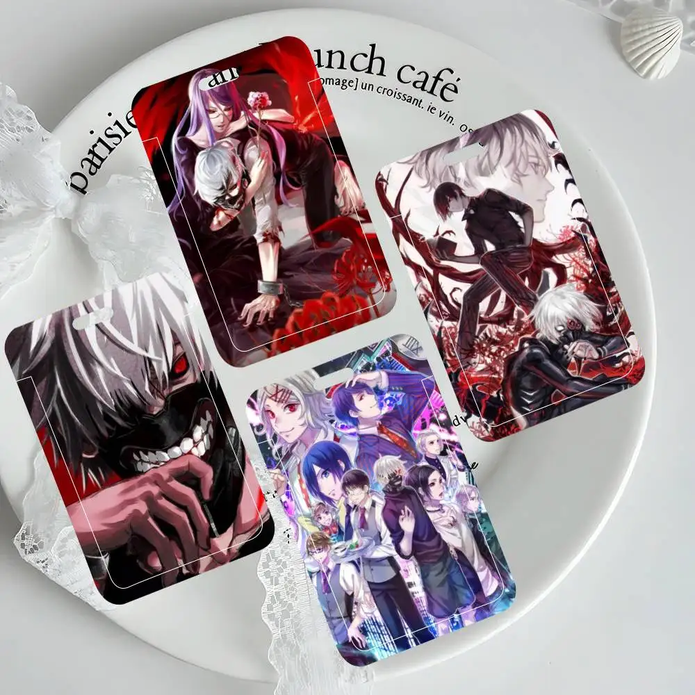 Porta Tarjetas de Identificación de Anime T-Tokyo Ghoul con Correa para el Cuello, Colgante, Porta Credenciales, Lanyard, Llavero, Porta Tarjetas de Trabajo