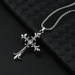 Fashion Personality Retro Gothic Cross Pendant For Men And Women Street Hip-Hop Trendsetters Versatile Necklace Accessories